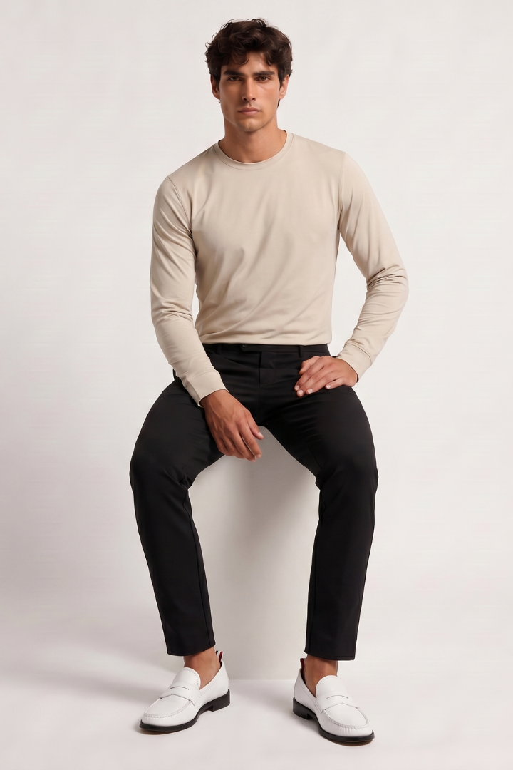 NOURÉ Sand Beige Longsleeve T-Shirt