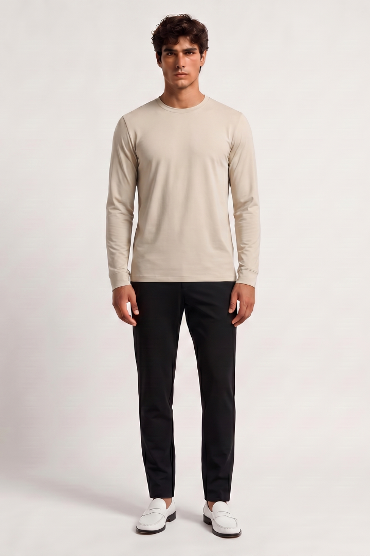 NOURÉ Sand Beige Longsleeve T-Shirt