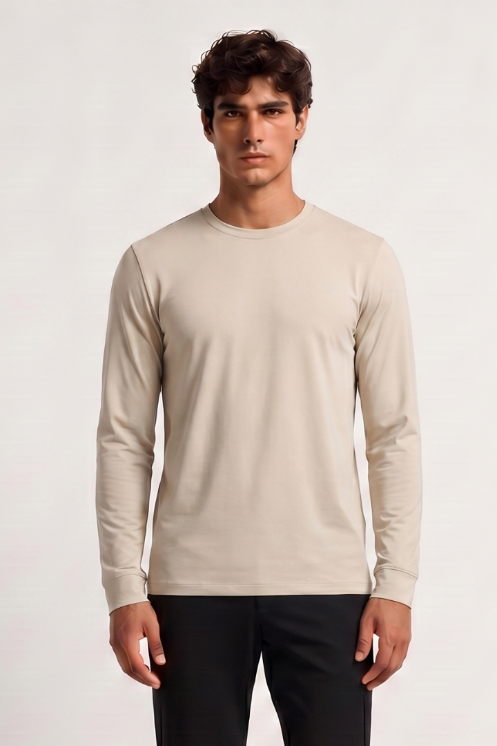 NOURÉ Sand Beige Longsleeve T-Shirt