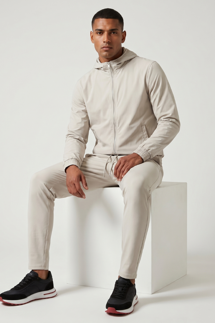 NOURÉ Cloud Grey Hooded Tech Suit