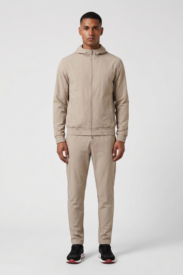 NOURÉ Light Beige Hooded Tech Suit