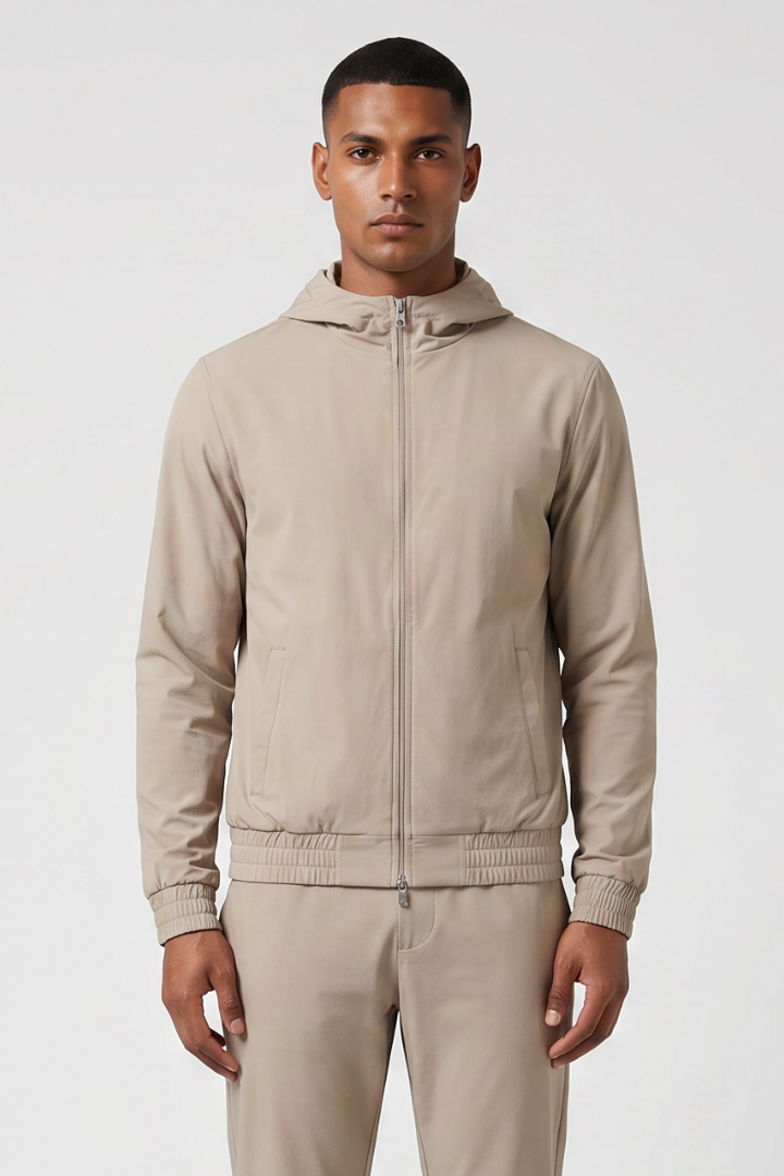 NOURÉ Light Beige Hooded Tech Suit