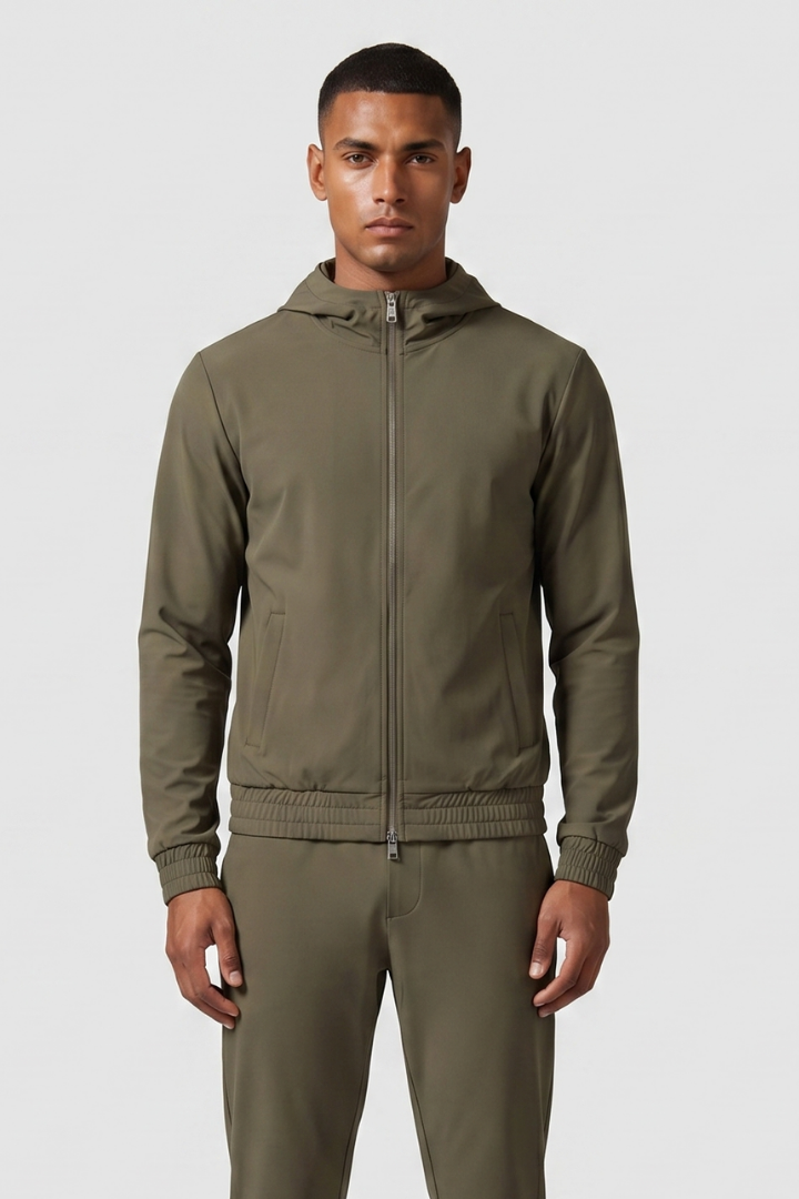 NOURÉ Dark Green Hooded Tech Suit