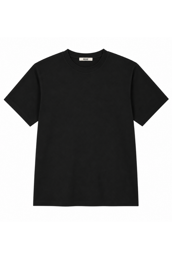 NOURÉ Onyx Black Mercerised Cotton T-Shirt