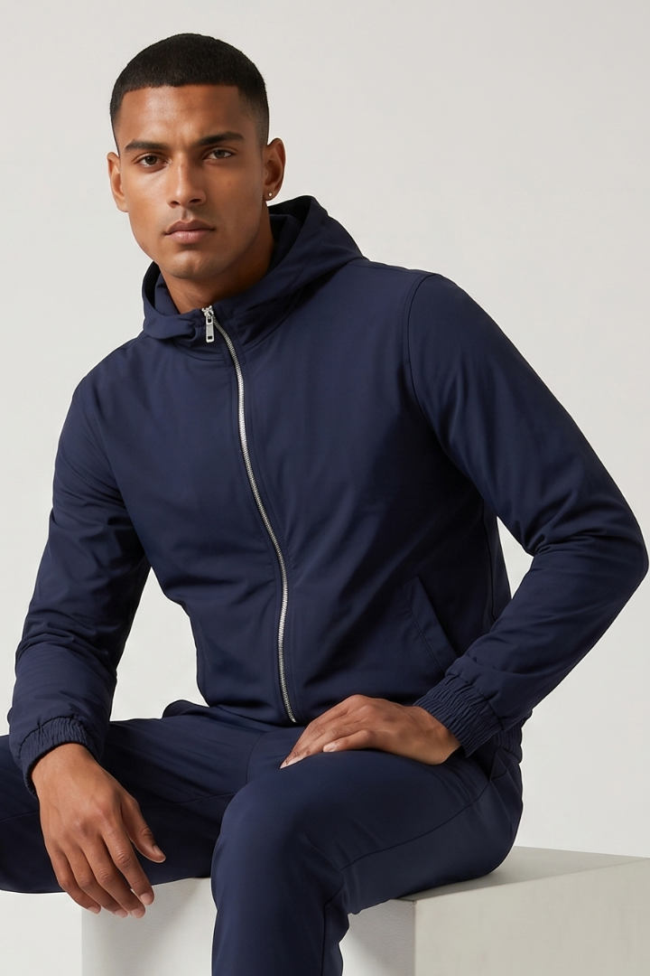 NOURÉ Midnight Blue Hooded Tech Suit