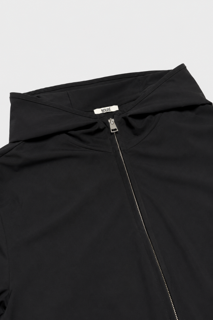 NOURÉ Onyx Black Hooded Tech Suit