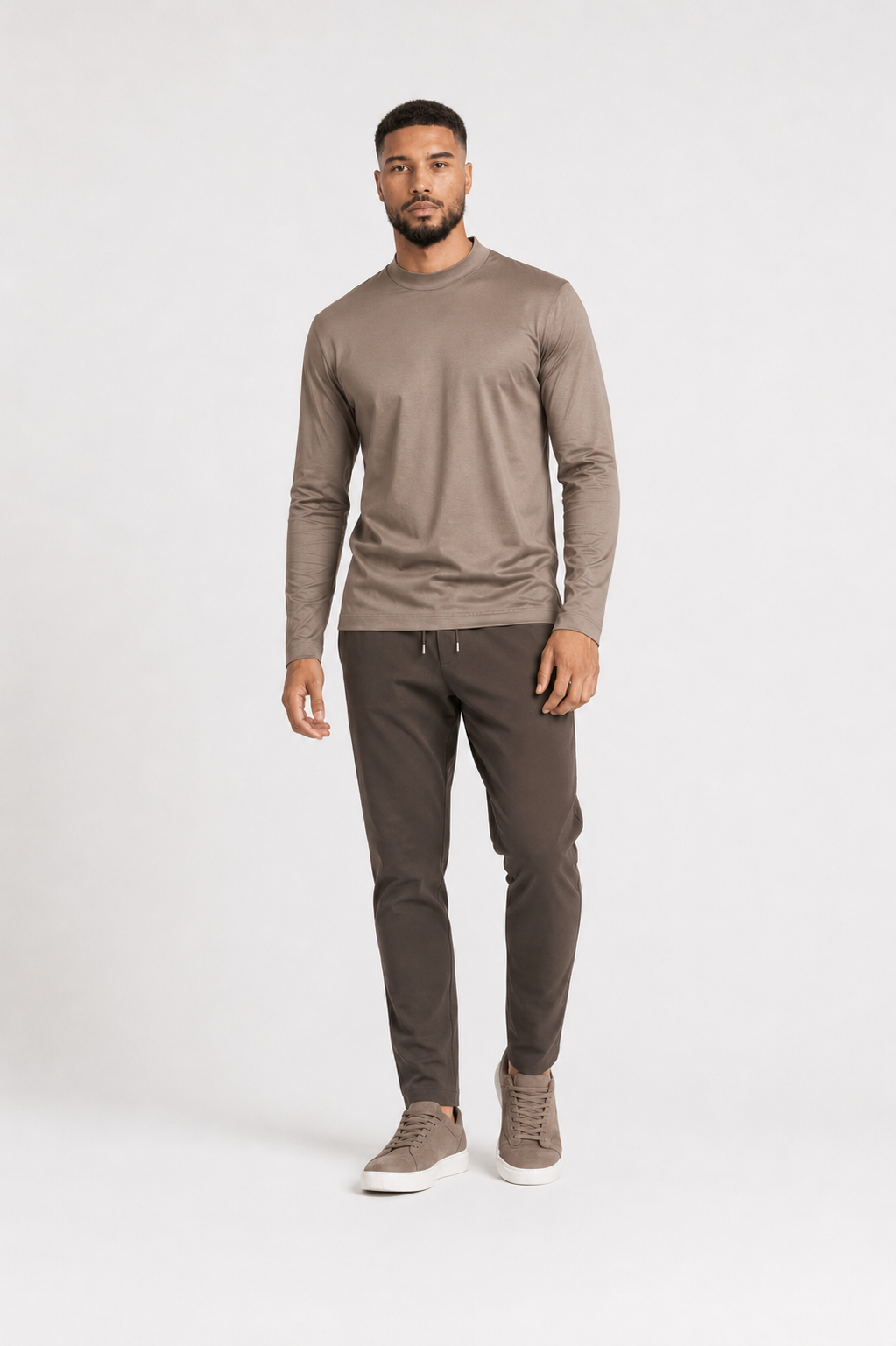 NOURÉ Taupe Brown Longsleeve T-Shirt