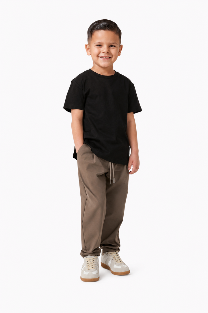 NOURÉ Onyx Black Mercerised Cotton T-Shirt