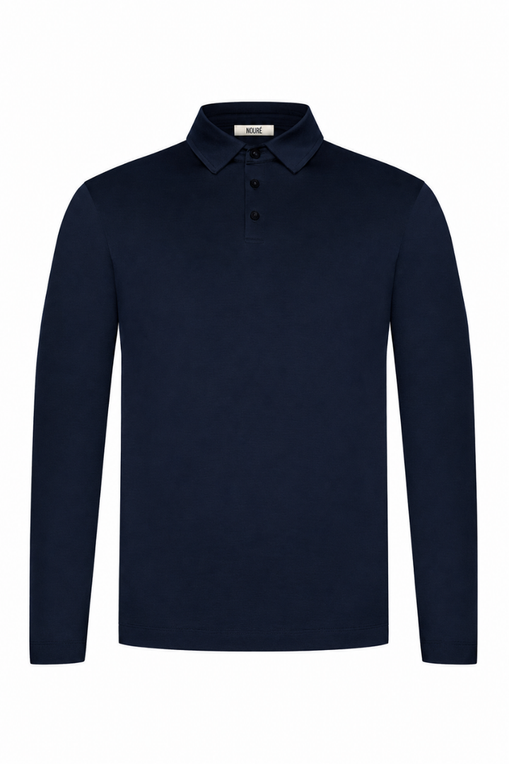 NOURÉ Midnight Blue Polo Shirt Long Sleeve
