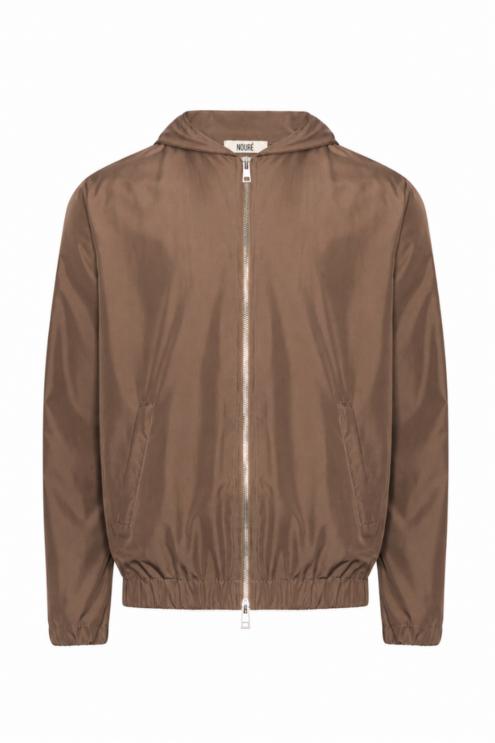 NOURÉ Desert Taupe Hooded Blend Jacket