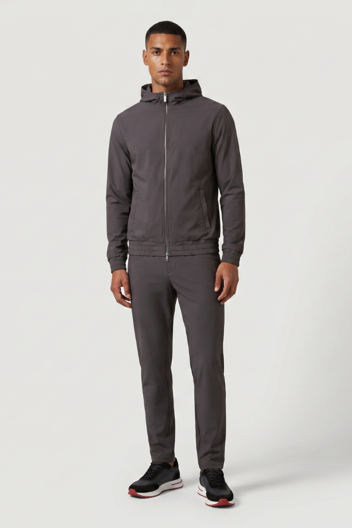 NOURÉ Slate Grey Hooded Tech Suit