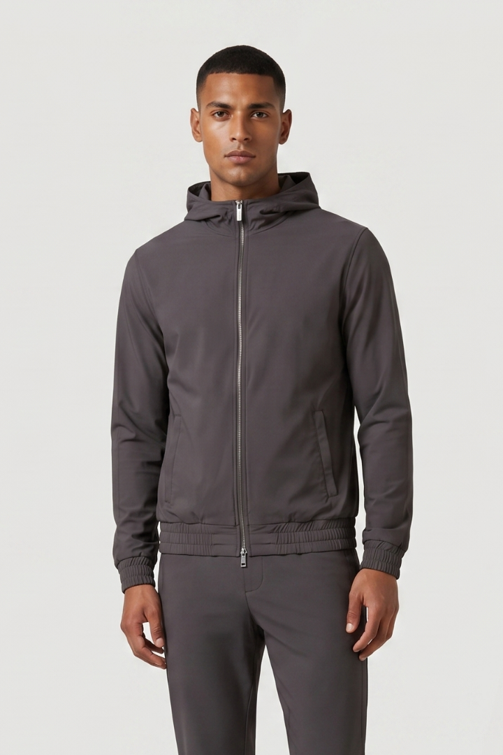 NOURÉ Slate Grey Hooded Tech Suit