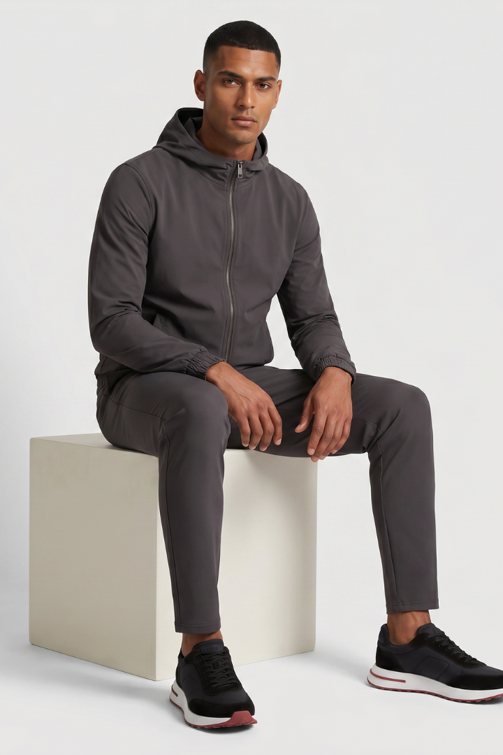 NOURÉ Slate Grey Hooded Tech Suit