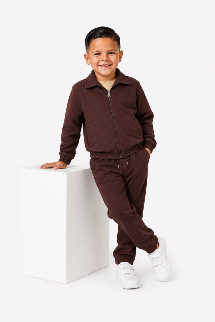 NOURÉ Kids Espresso Brown Tech Suit