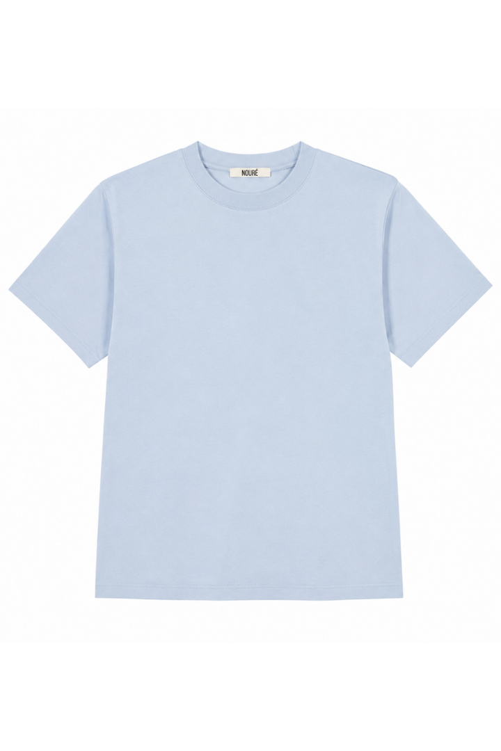 NOURÉ Sky Blue Mercerised Cotton T-Shirt