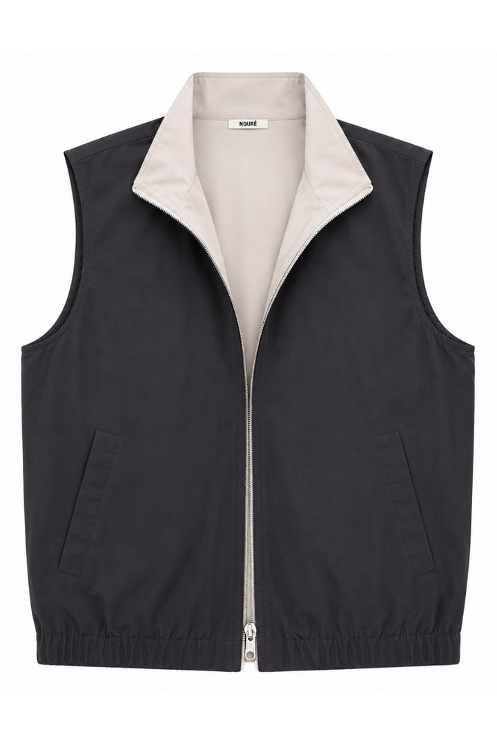 NOURÉ Taupe Grey Reversible Gilet