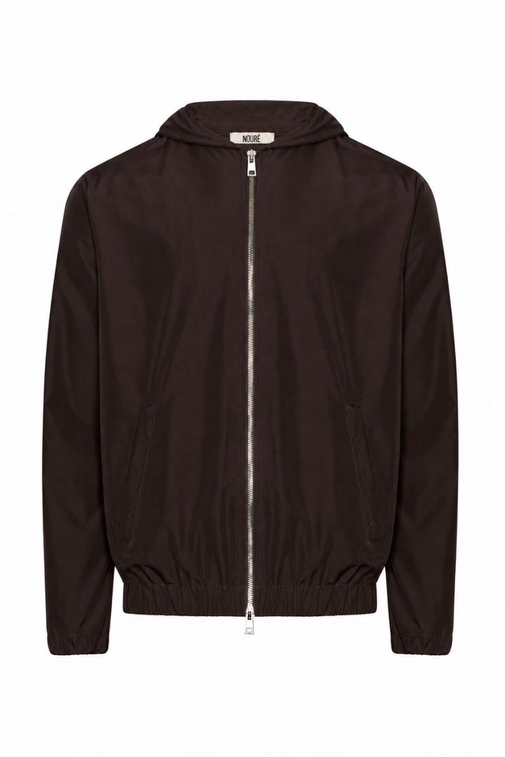 NOURÉ Mocha Brown Hooded Blend Jacket