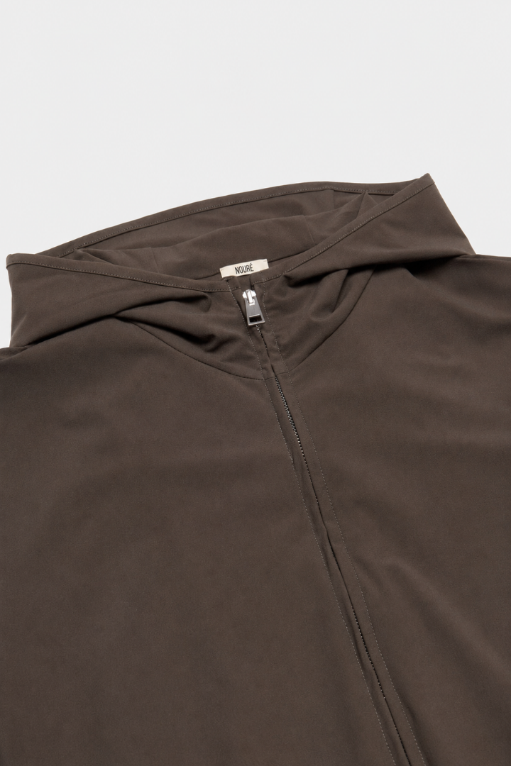 NOURÉ Mocha Brown Hooded Tech Suit