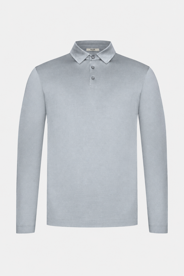 NOURÉ Mist Grey Polo Shirt Long Sleeve