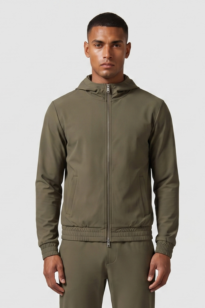 NOURÉ Dark Green Hooded Tech Suit