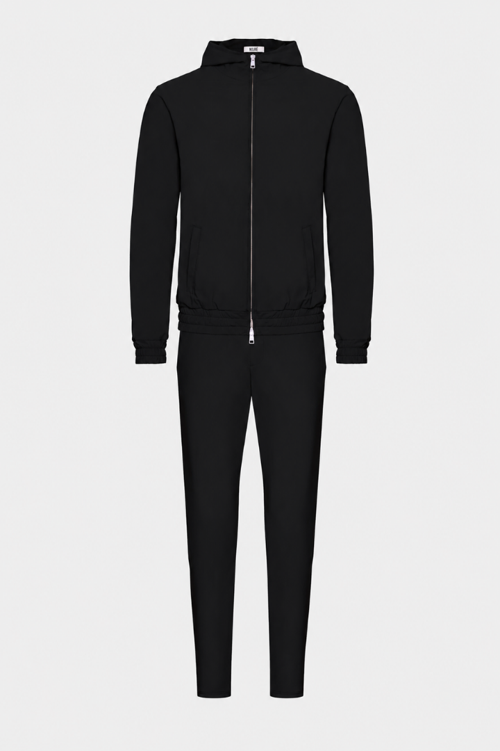 NOURÉ Onyx Black Hooded Tech Suit