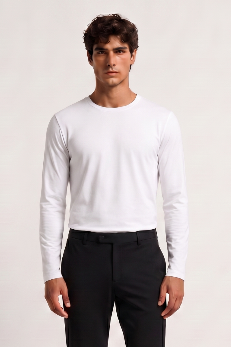 NOURÉ Pure White Longsleeve T-Shirt