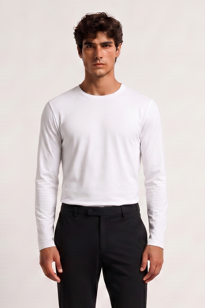 NOURÉ Pure White Longsleeve T-Shirt