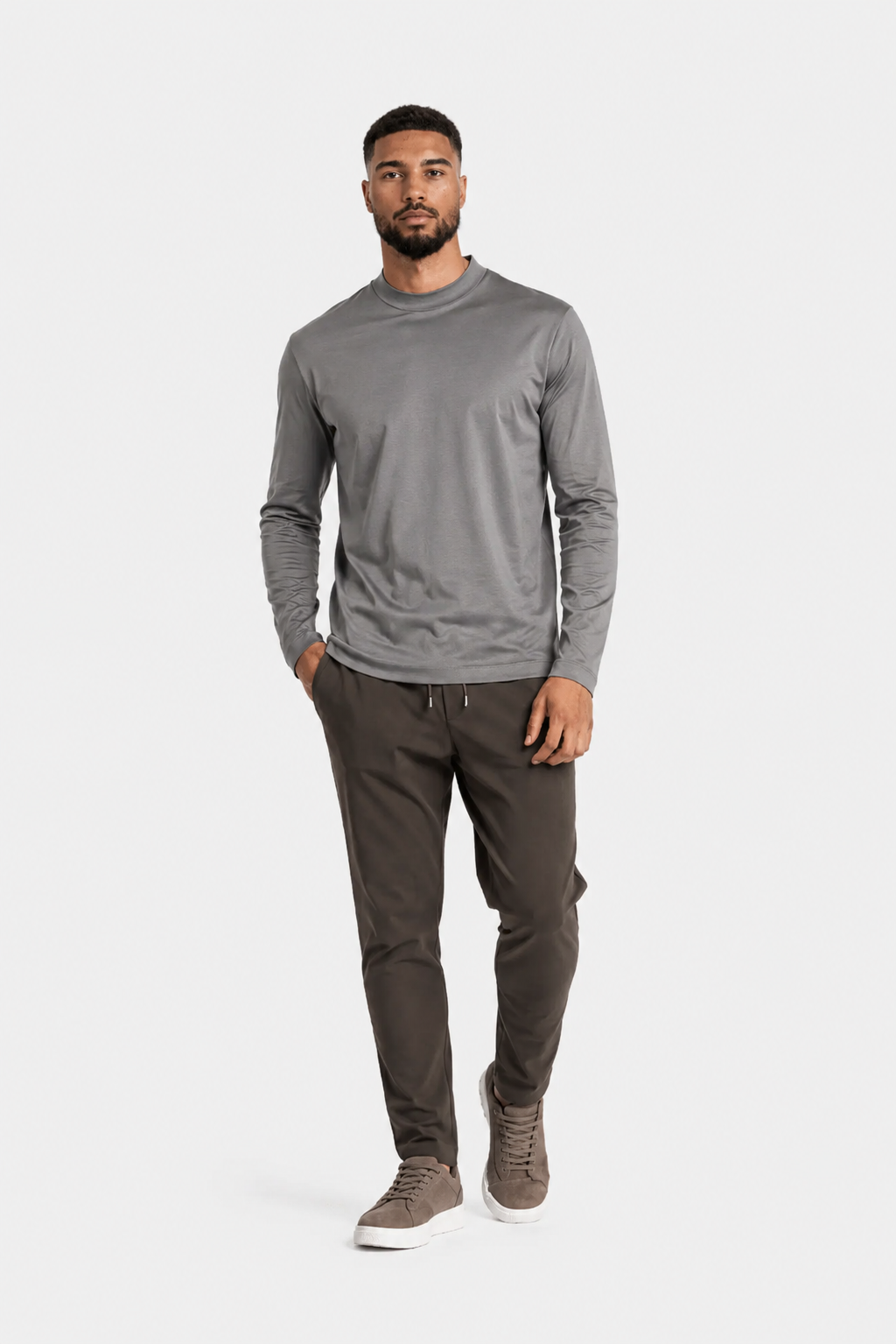 NOURÉ light grey Longsleeve T-Shirt