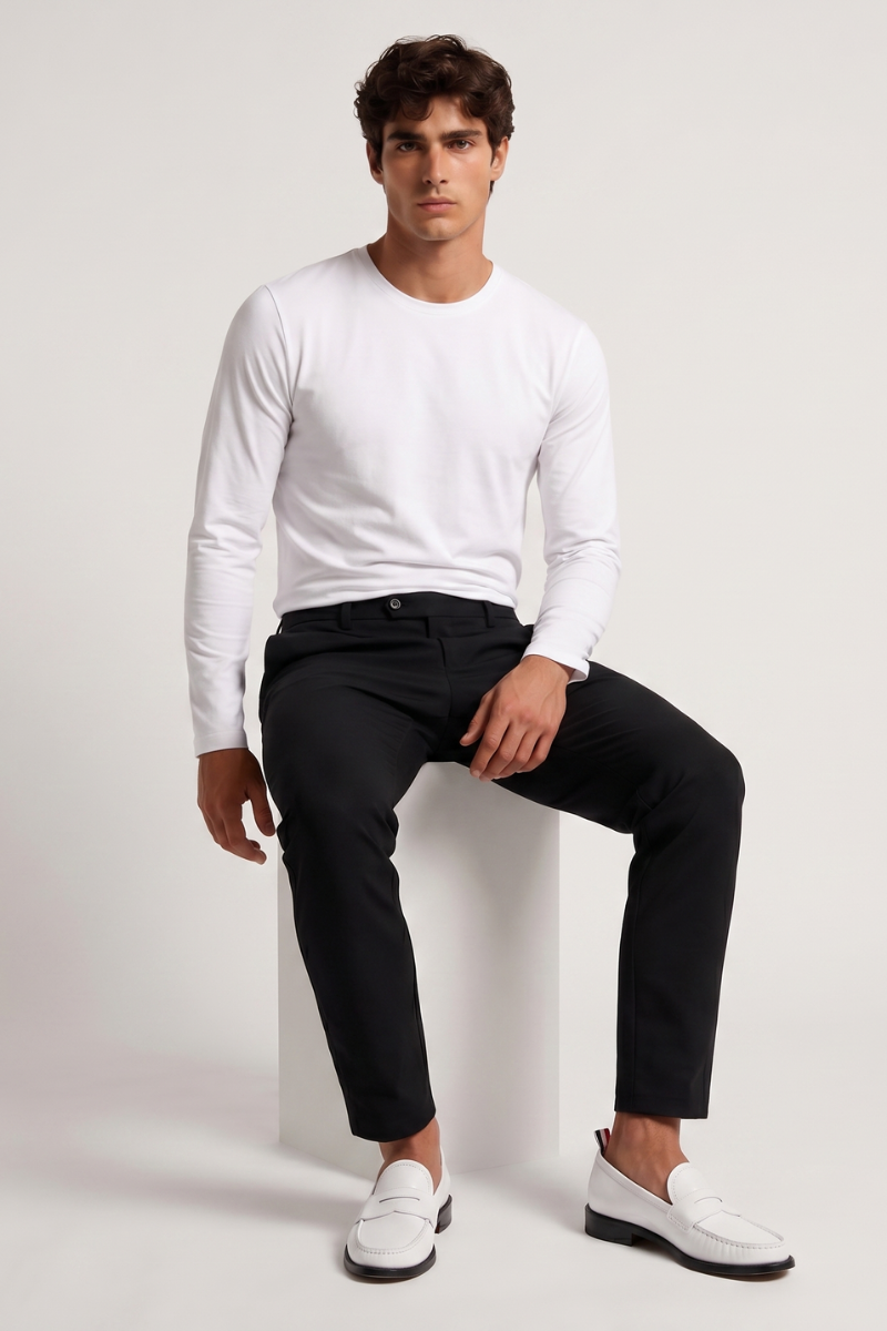 NOURÉ Pure White Longsleeve T-Shirt
