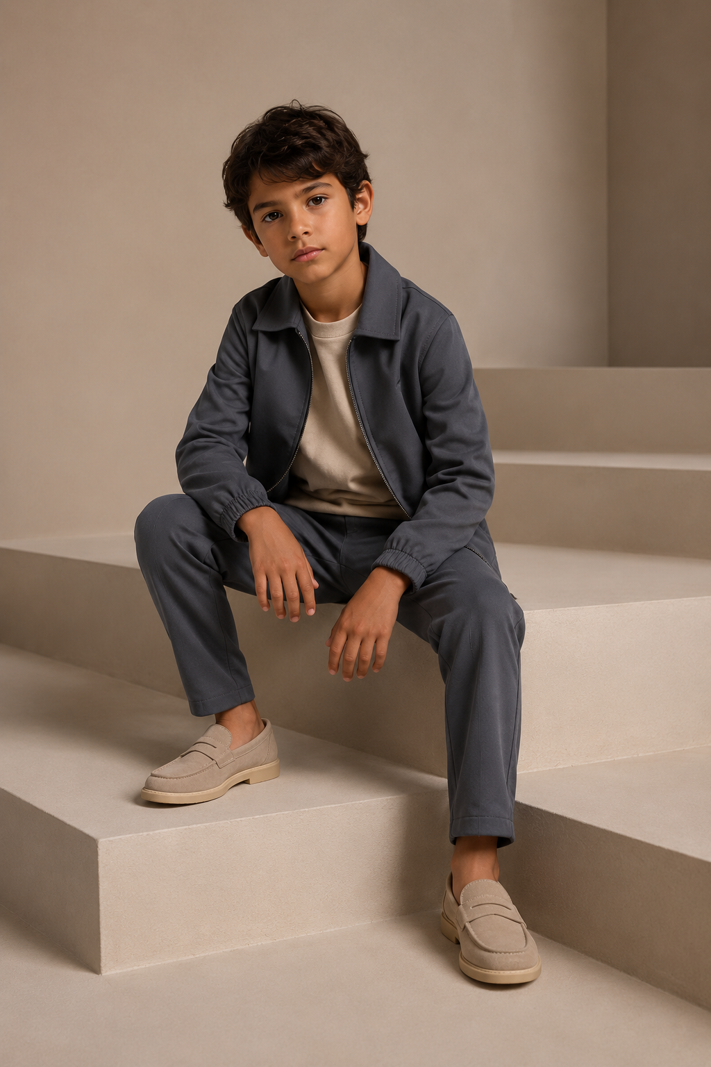 NOURÉ Kids Slate Grey Tech Suit