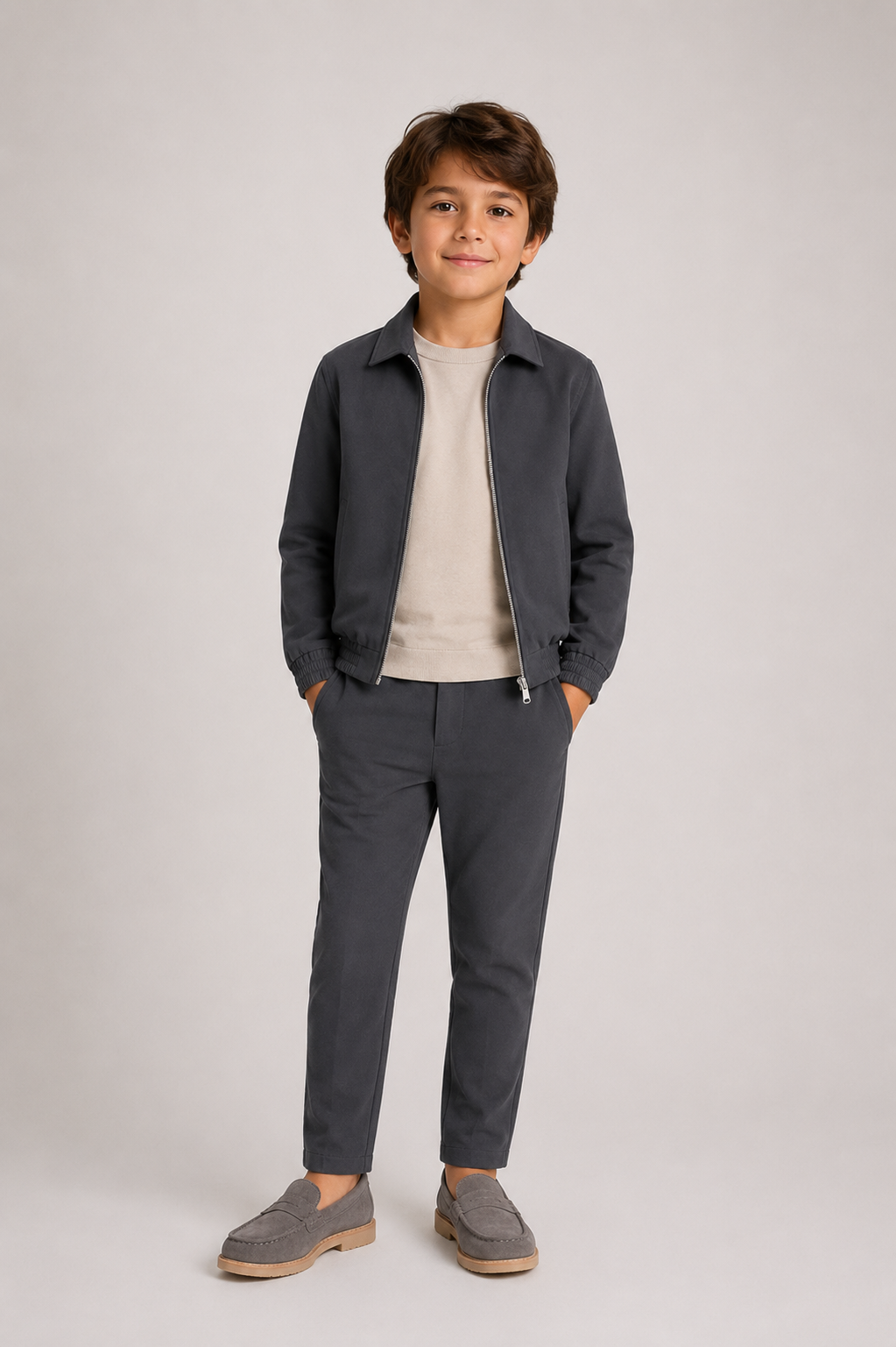 NOURÉ Kids Slate Grey Tech Suit