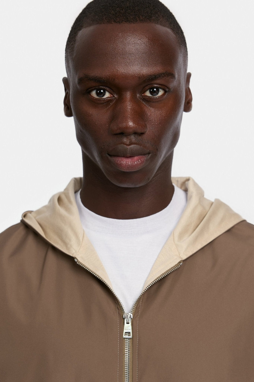 NOURÉ Desert Taupe Hooded Blend Jacket
