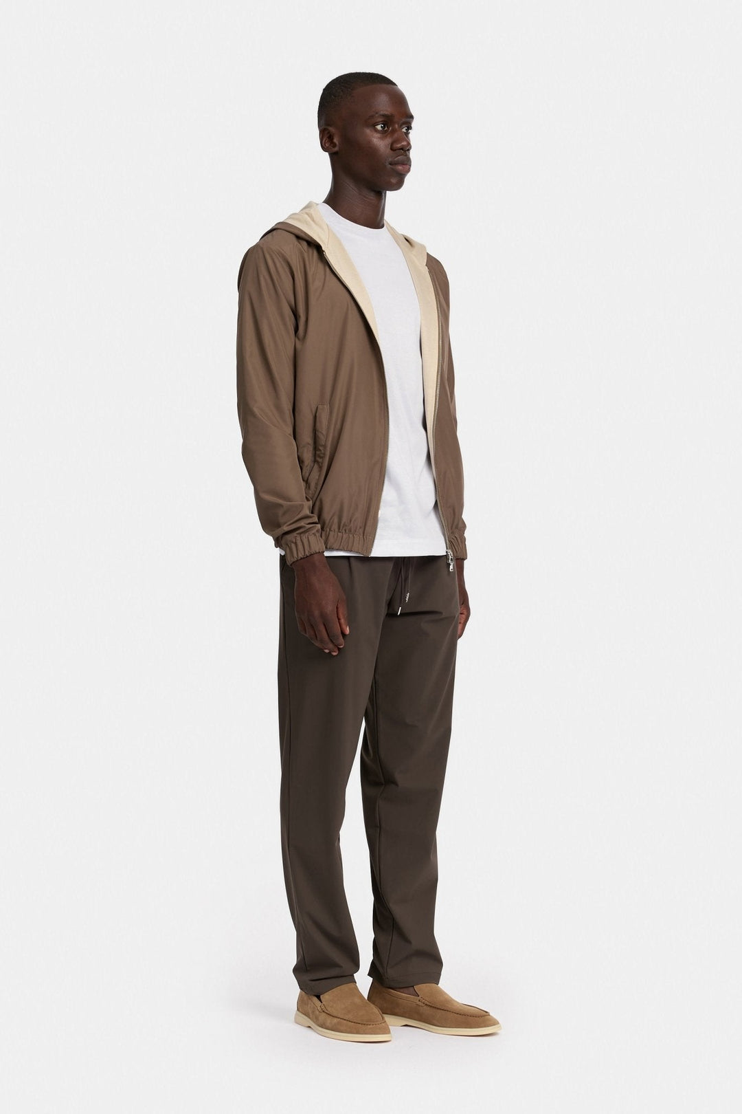 NOURÉ Desert Taupe Hooded Blend Jacket