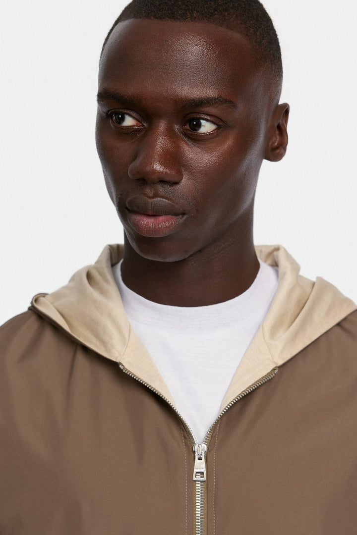 NOURÉ Desert Taupe Hooded Blend Jacket