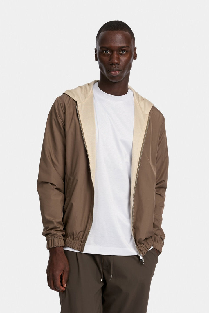 NOURÉ Desert Taupe Hooded Blend Jacket