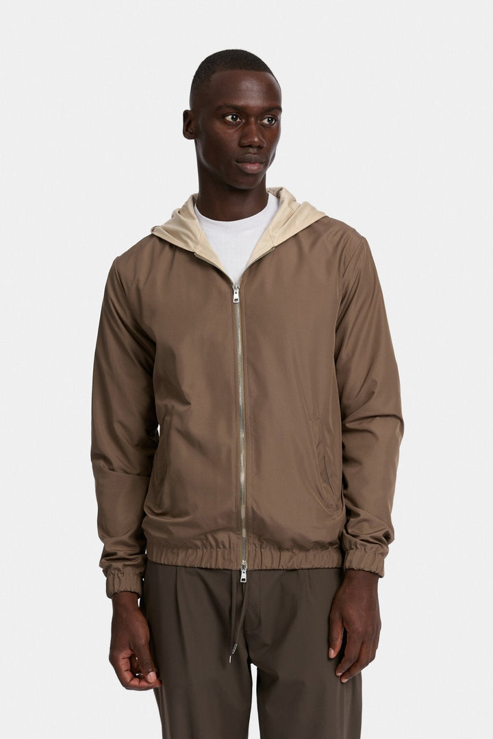 NOURÉ Desert Taupe Hooded Blend Jacket