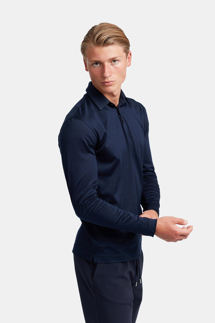 NOURÉ Midnight Blue Polo Shirt Long Sleeve