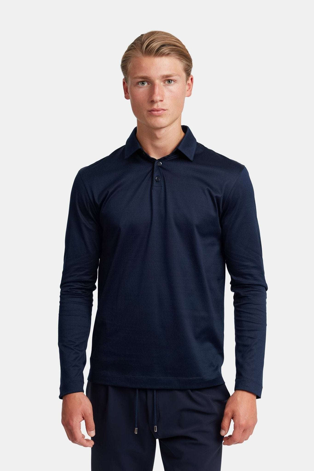 NOURÉ Midnight Blue Polo Shirt Long Sleeve