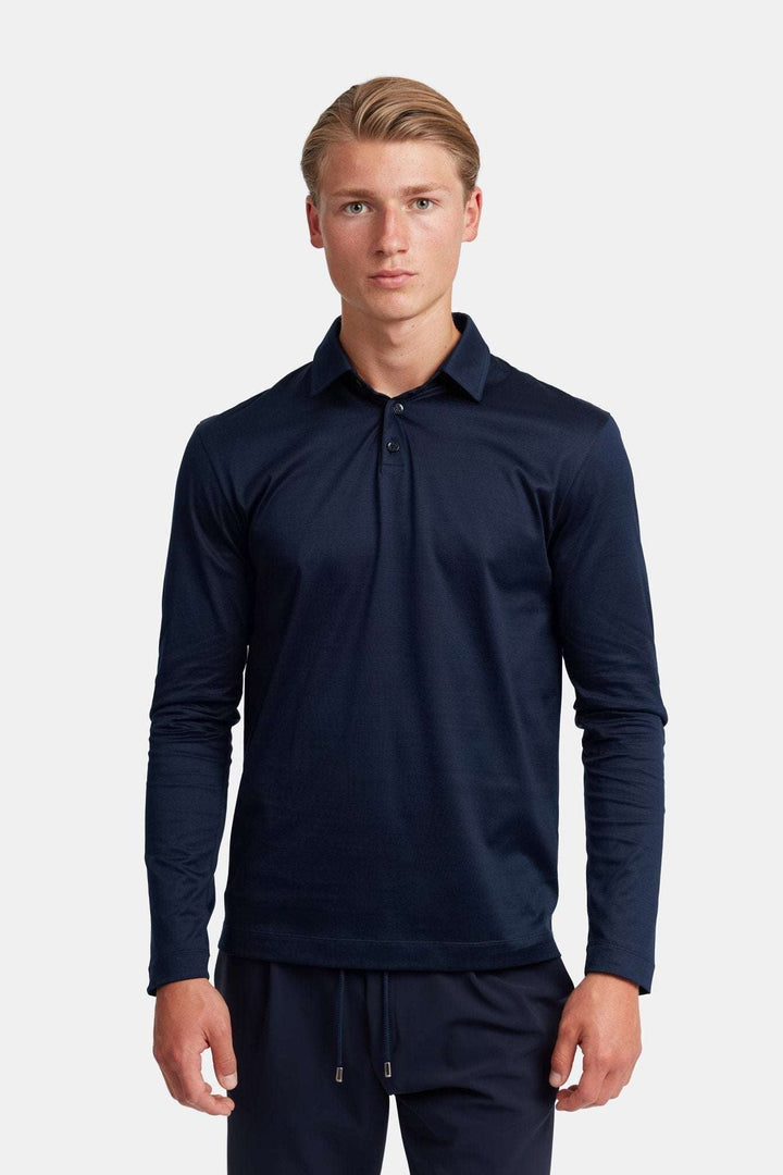 NOURÉ Midnight Blue Polo Shirt Long Sleeve