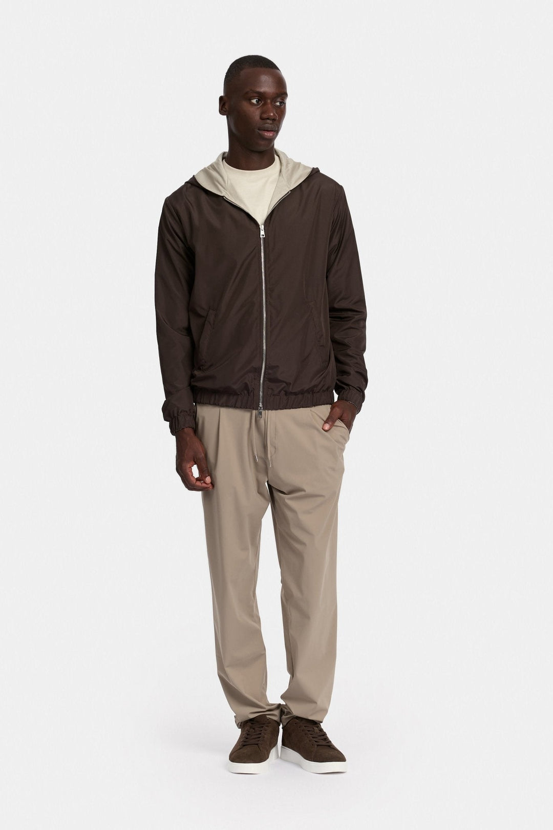 NOURÉ Mocha Brown Hooded Blend Jacket