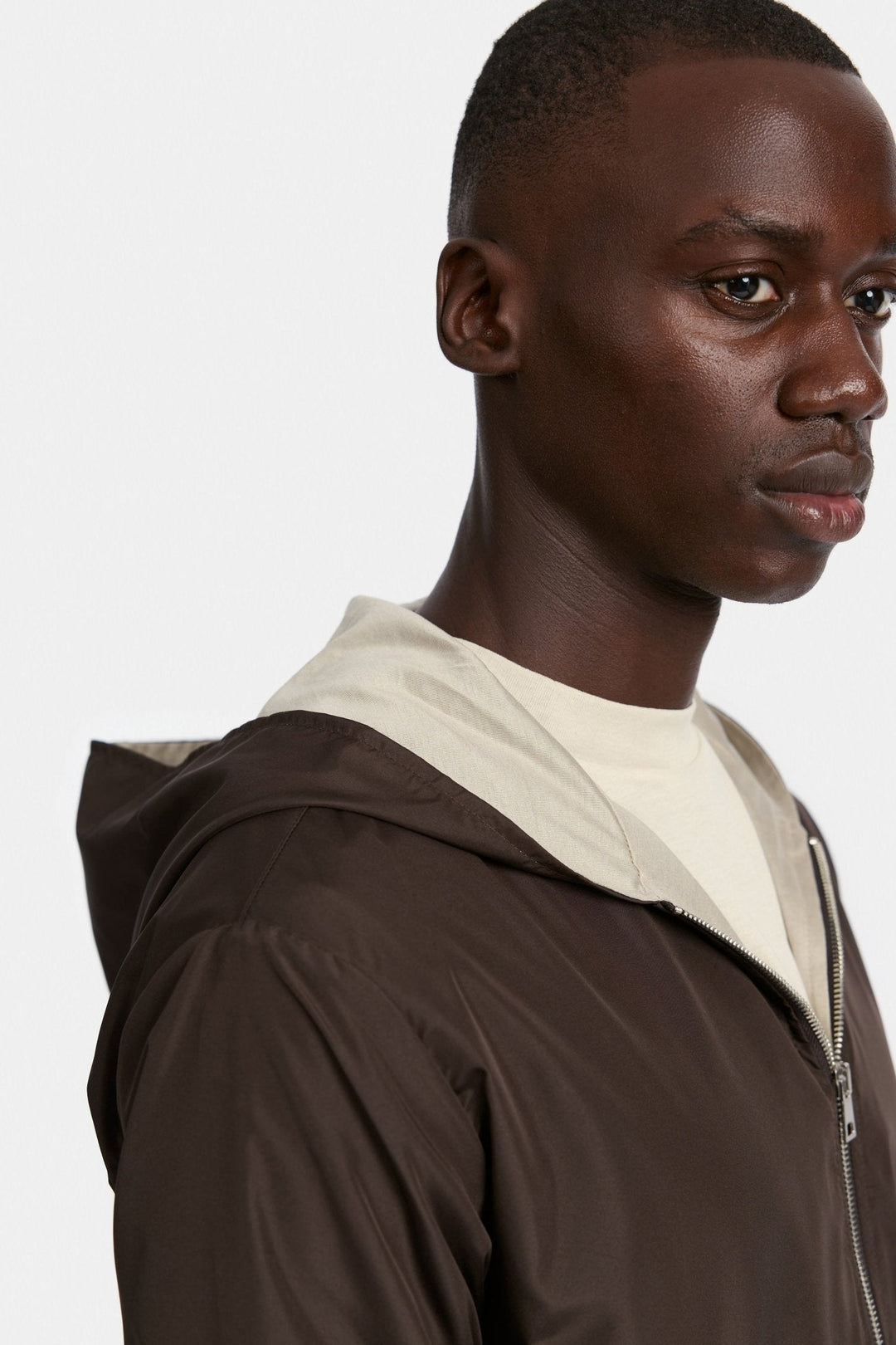 NOURÉ Mocha Brown Hooded Blend Jacket