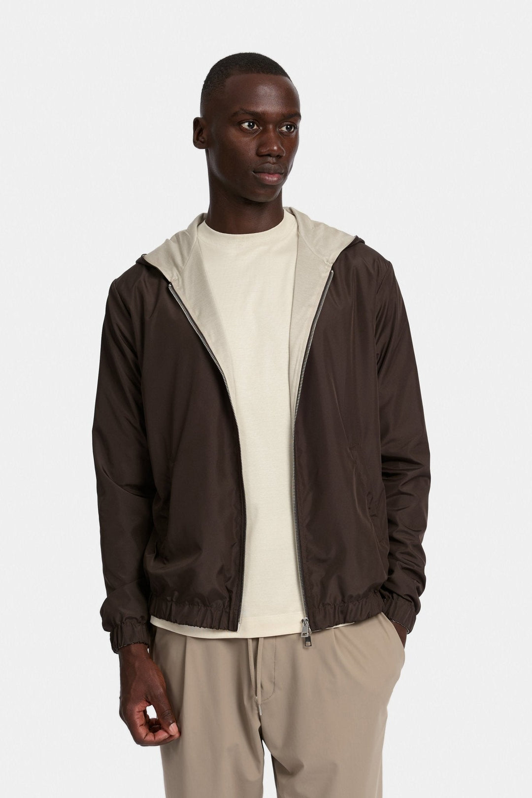 NOURÉ Mocha Brown Hooded Blend Jacket
