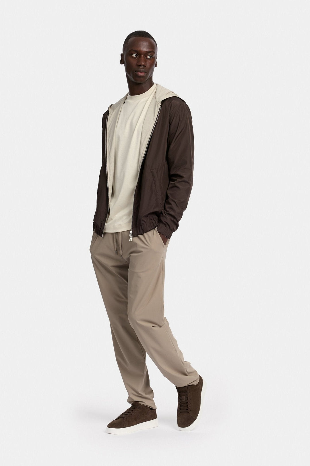 NOURÉ Mocha Brown Hooded Blend Jacket