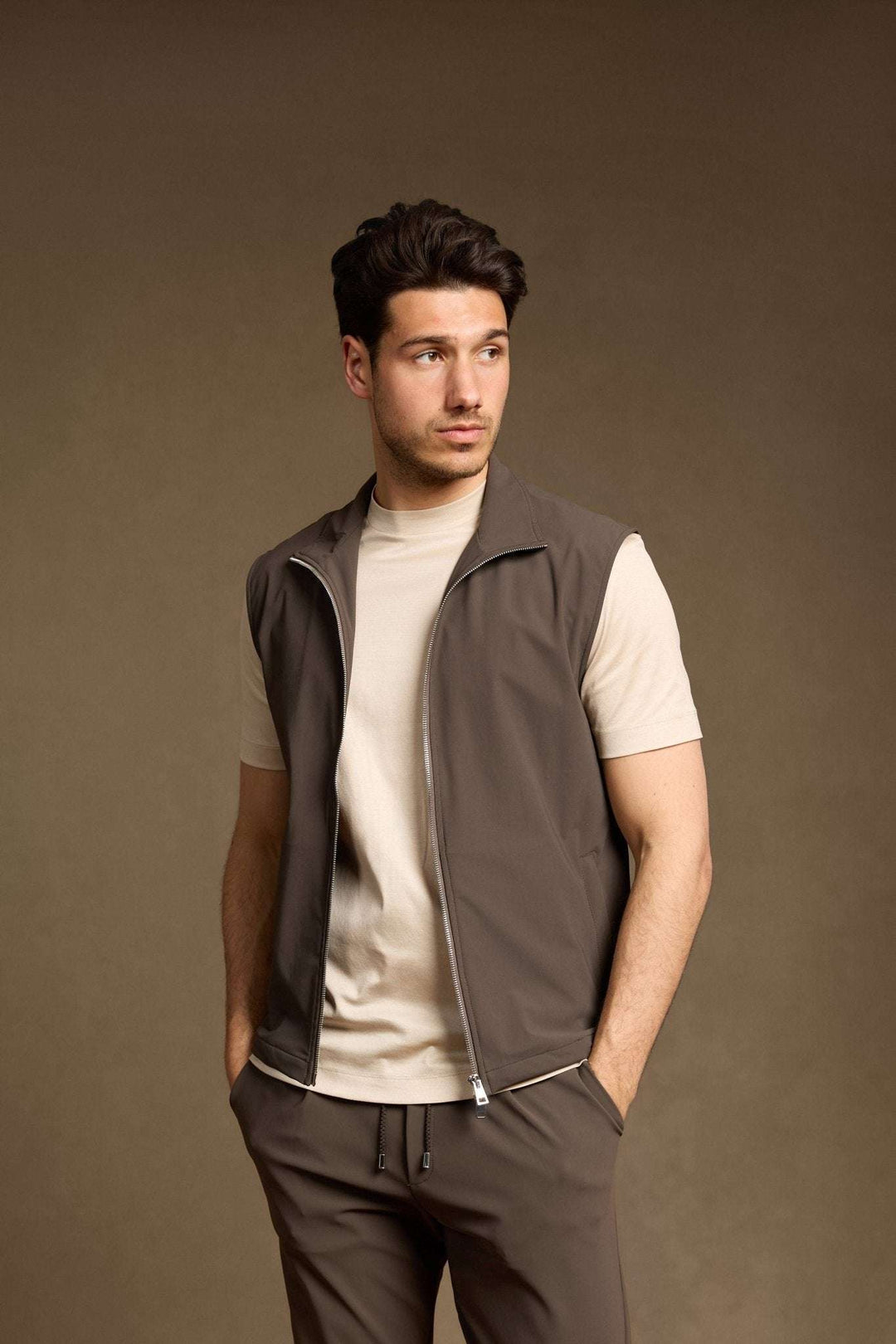 NOURÉ Mocha Brown Tech Gilet