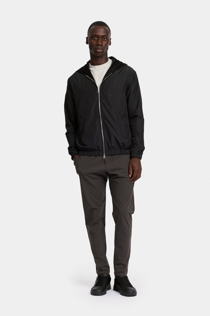 NOURÉ Onyx Black Hooded Blend Jacket