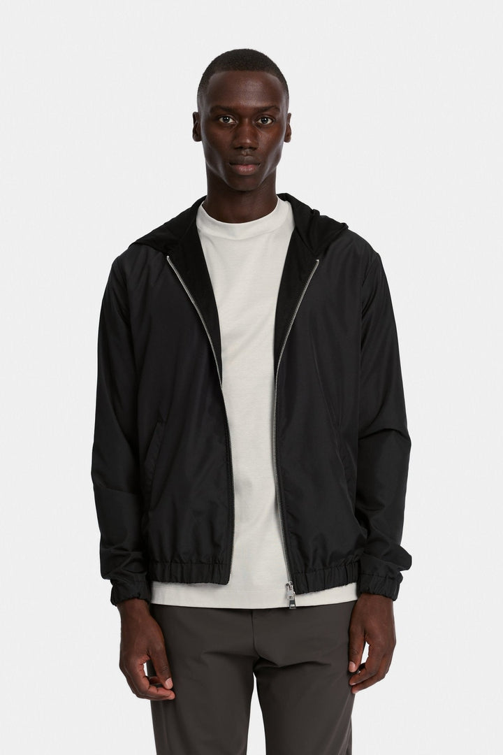 NOURÉ Onyx Black Hooded Blend Jacket
