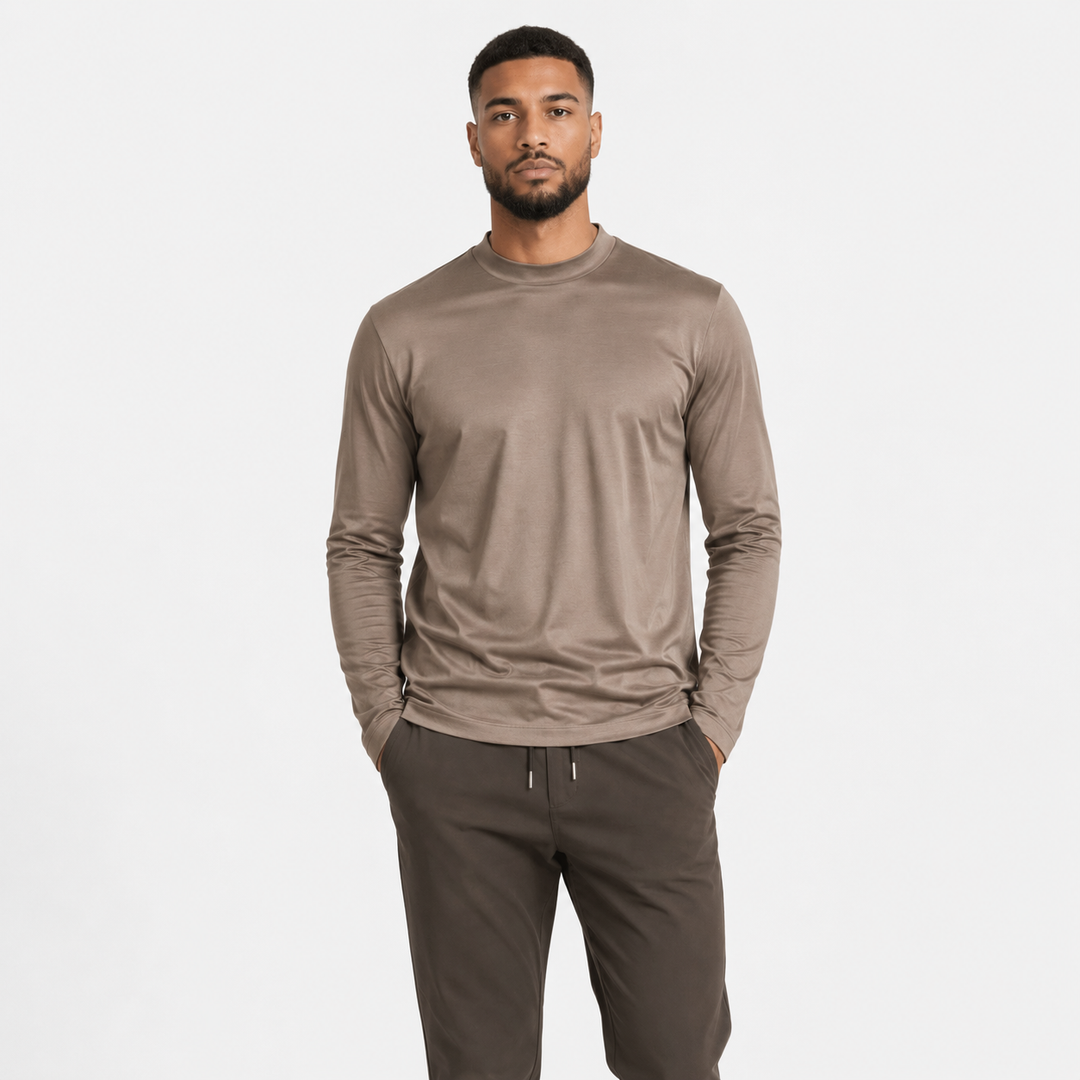 NOURÉ Taupe Brown Longsleeve T-Shirt